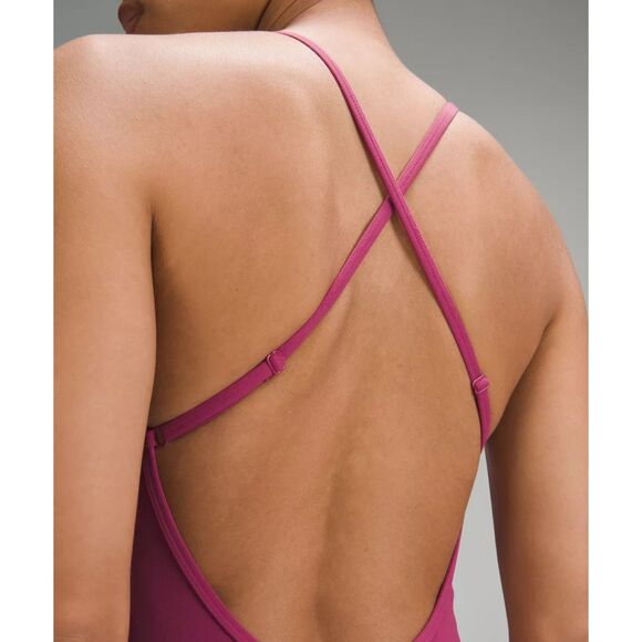 NWOT Lululemon Women's Align Cross Back 25" Bodysuit in Washed Mauve Size 2 - Picture 5 of 12